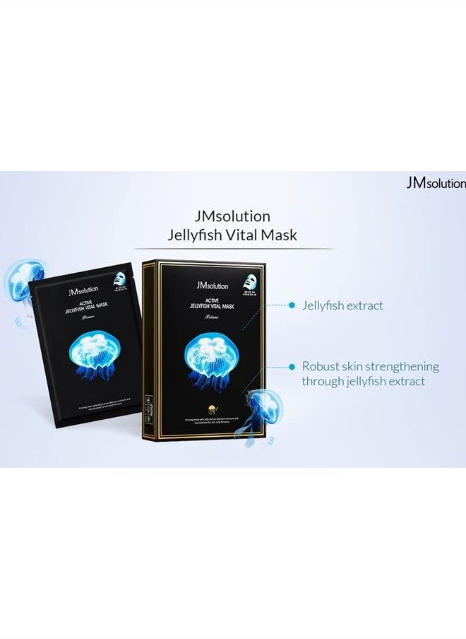 JMsolution - Active Jellyfish Vital Mask Prime 10 Sheets - Korean Skincare -Jellyfish extract Collagen-Hydrating Nourishing for all skin type - Image 1