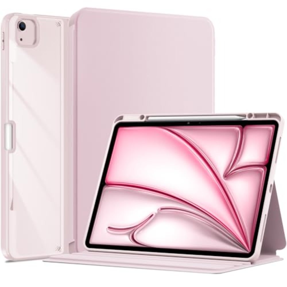 iPad Air 13 Inch Case 2026/2025/2024 M4/M3/M2 iPad Pro 12.9 Inch 6th/5th/4th/3rd Gen (2022/2021/2020/2018) Protective Folio Shockproof Case with Apple Pencil Holder Slim Lightweight Design Premium PU 