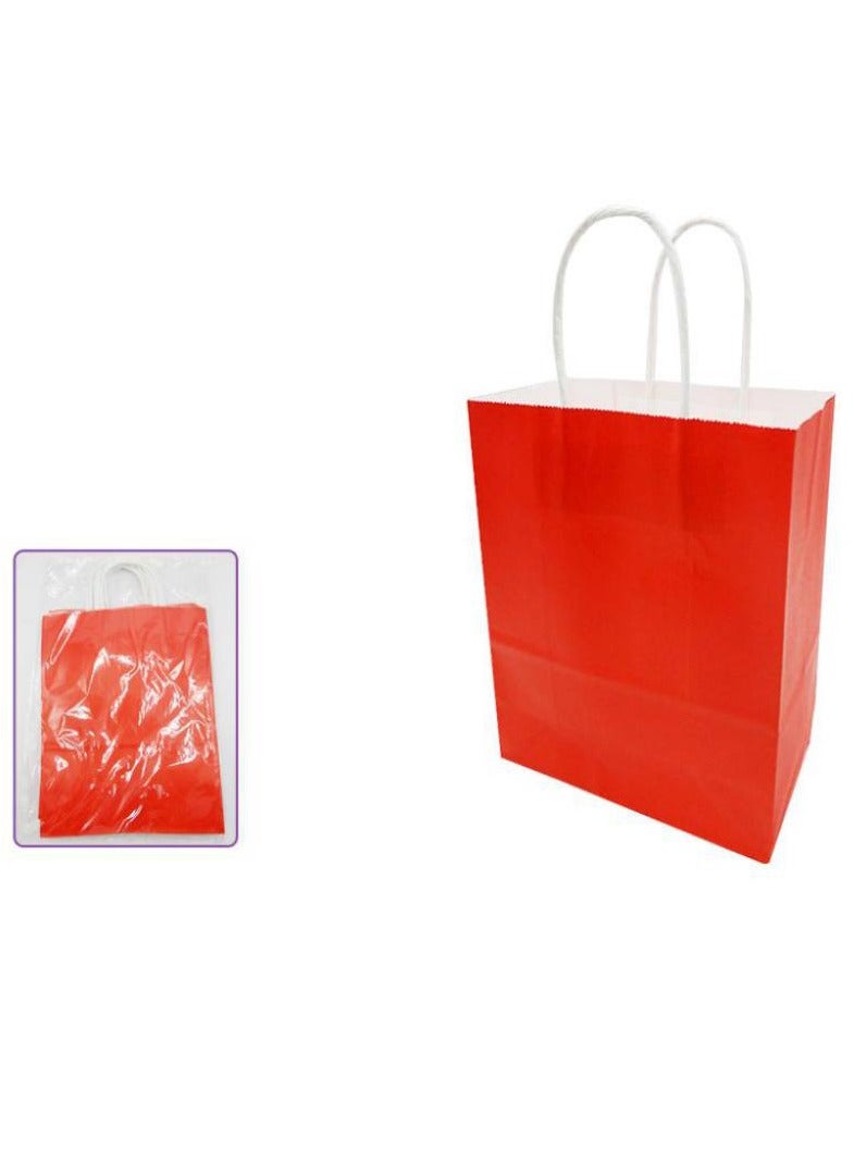 PARTY FUN Paper Gift Bag 10Pcs/Pkt 12x25x33.5Cm Red Color  - Image 3