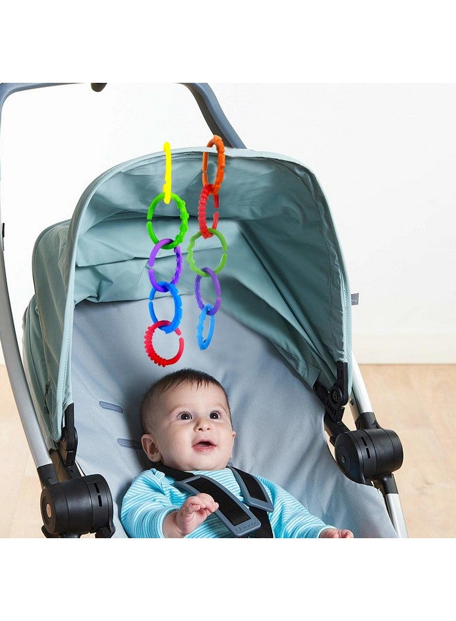 KUTOI Baby Rings Toy Links - 24 Pcs Colorful Teething Rings, Car Seat Toy Plastic Chain Links for Infants, Engaging car seat Toys, Hanging Baby Toys, Versatile Stroller Toy, Plastic Baby Toy - Image 4