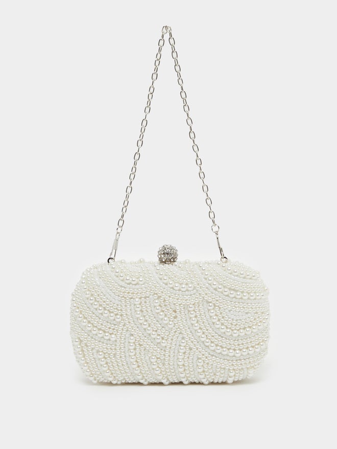 Styli All Over Faux Pearl Embellished Clutch - Image 2