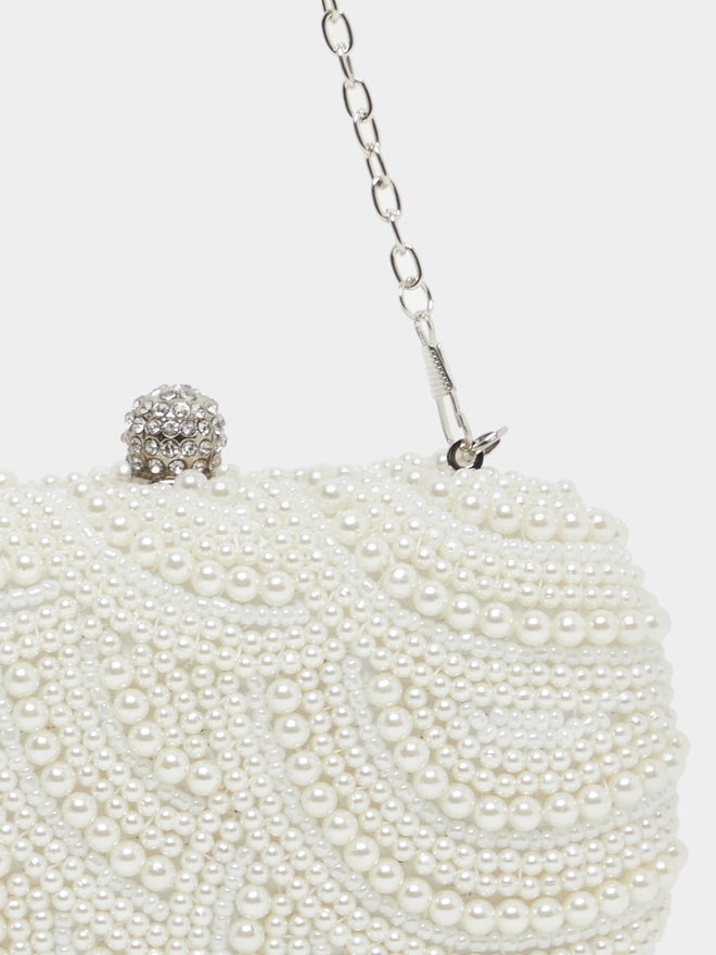 Styli All Over Faux Pearl Embellished Clutch - Image 3