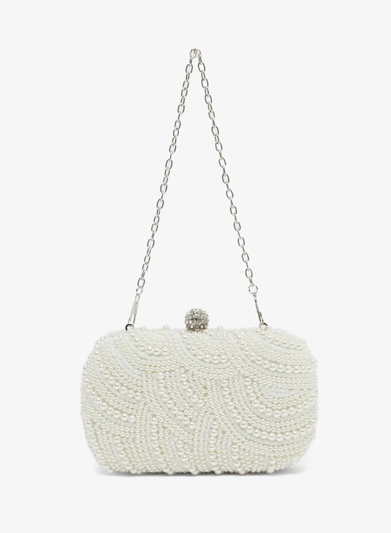 Styli Styli All Over Faux Pearl Embellished Clutch