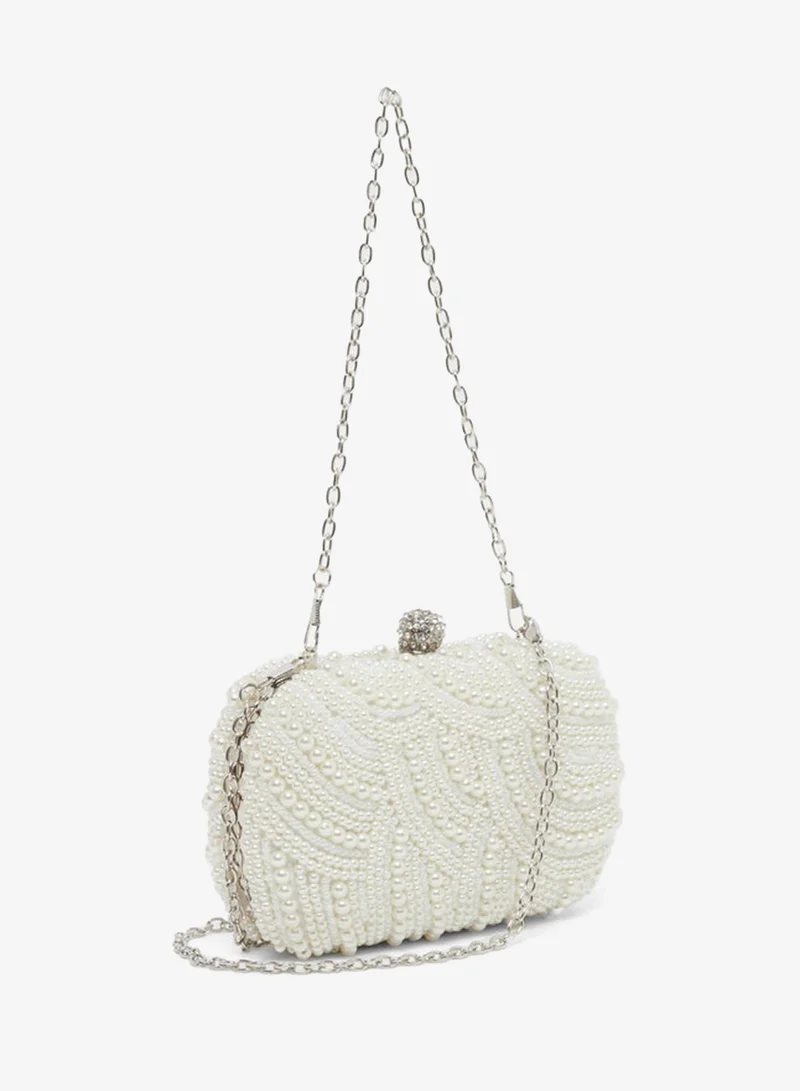 Styli Styli All Over Faux Pearl Embellished Clutch