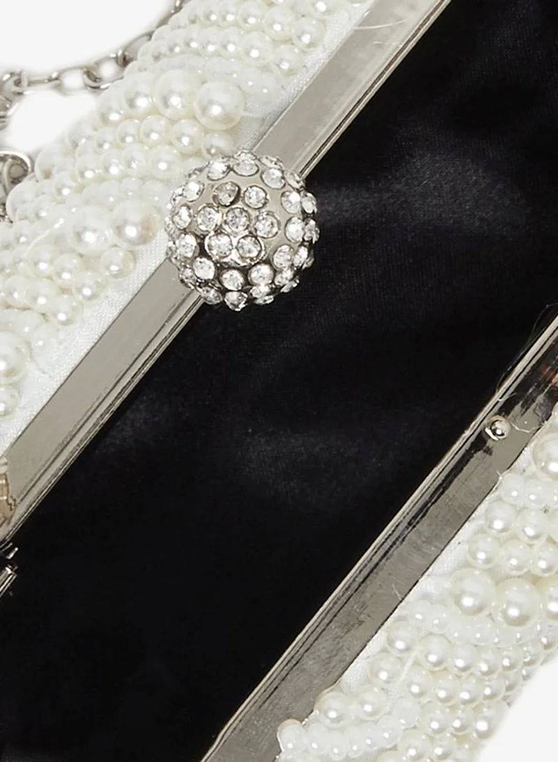 Styli  Styli All Over Faux Pearl Embellished Clutch for Women | Best Price UAE