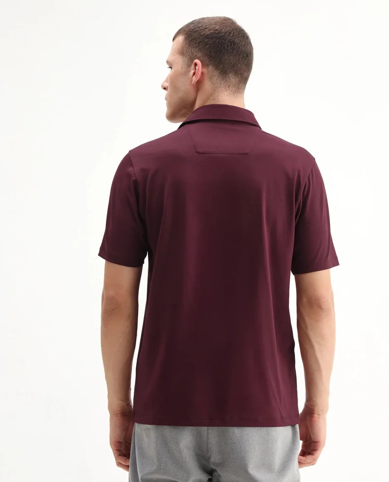 Rare Rabbit Men's Plain Cotton Polo With Badge Detail