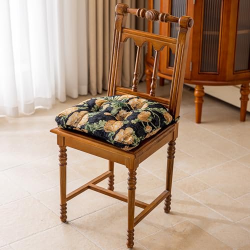 vctops Farmhouse Floral Print Chair Cushions with Ties UShaped Soft Comfortable Chair Pads Non Slip Seat Cushions for Indoor Dining Room and Kitchen Chairs Flower B16x16 - Image 3
