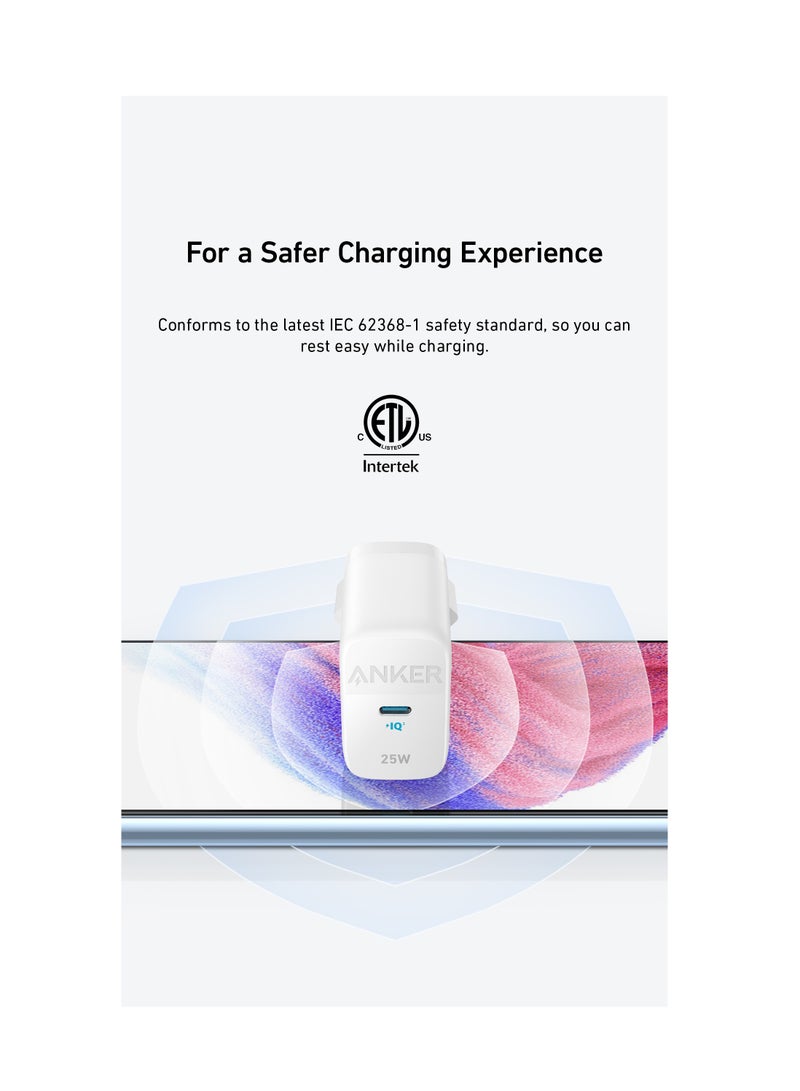 Anker 312 Charger 25 W Super Fast Charger Anker Ace Foldable PPS Fast Charger for Samsung Galaxy S23 Ultra/S23+/S23/S22 Ultra/S22+/S22/S21/S20/Note 20 Ultra/Note 10/Z Fold 3' white - Image 4