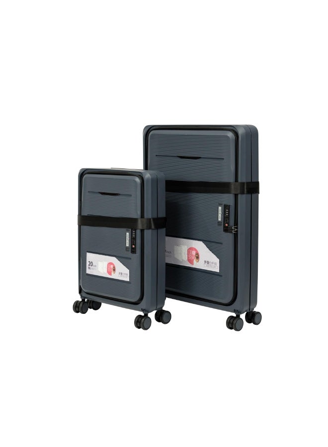 Collapsible & Foldable Hardcase Cabin Plastic Suitcase for Travel for Men's & Women's | Travel Trolley Bag| 8 Wheels | TSA Lock | Easy-to-Store (Dark Gray, 26 Inch) - Image 2