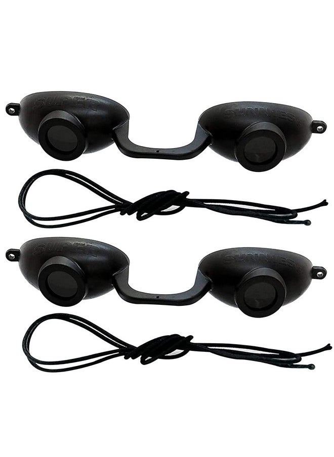 Super Sunnies - 2 pack EVO FLEX Sunnies Flexible Tanning Bed Goggles UV Eye Protection Glasses (Black), FDA Compliant - Image 1