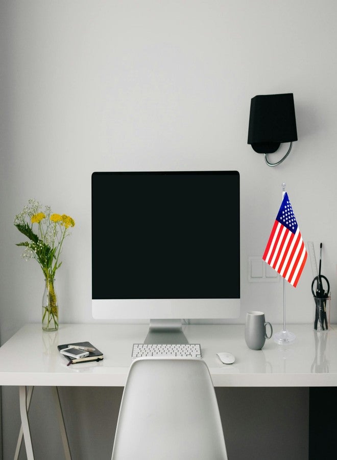 Rotenl America USA Desk Flag, American Table Office Flag with Metal Pole and Stand Base, International Country Flags, Festival Event Celebration, Classroom Meeting Desktop Decor (USA) - Image 4