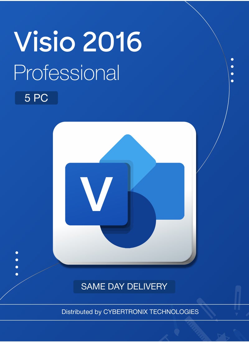 Office Microsoft Visio 2016 Professional 5PC | Digital License | Same-Day Delivery 
