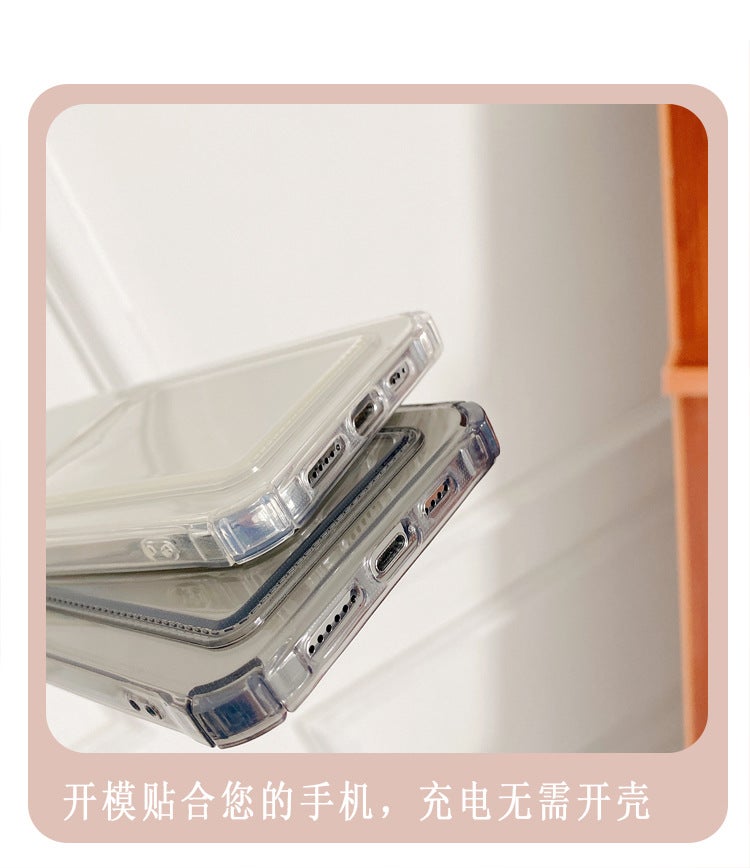Solid Color Card Holder Suitable for iPhone 16 Phone Case, Apple 15 Pro Max Transparent 13/14 Simple 17 Silicone Case - Image 3