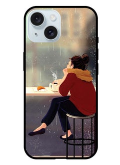 Protective Case Anti Scratch Shock Proof Bumper Cover For iPhone 15 Plus Sipping Coffee