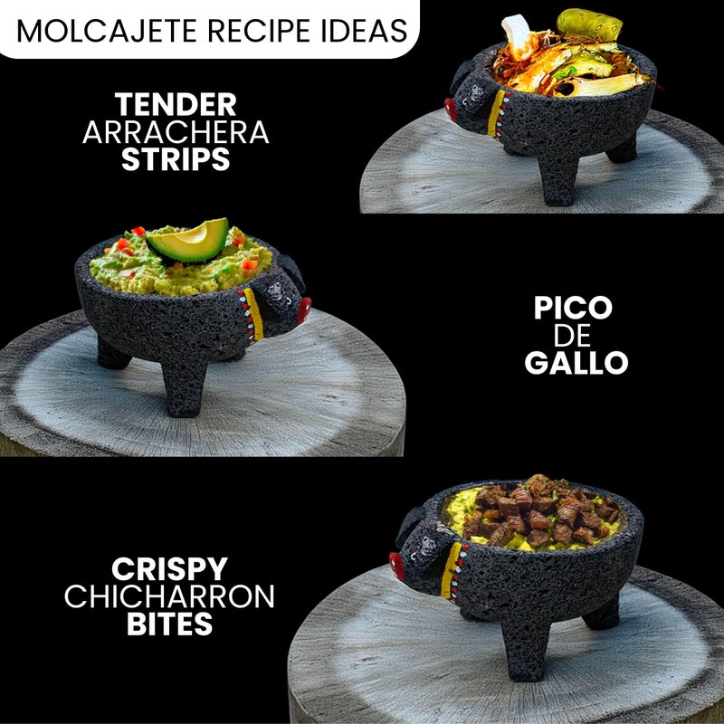 CuitÃ¡xi Pig Molcajete Mexicano Volcanic Rock Handmade | Mexican Lava Rock Bowl | Mortar and Pestle | Guacamole Maker - Image 5