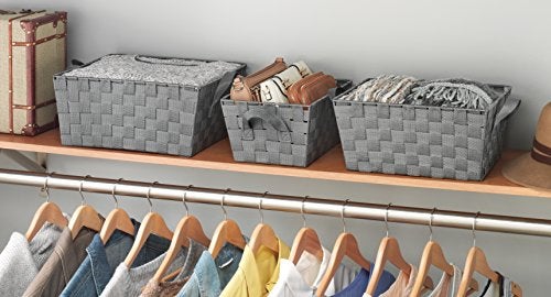 Whitmor Woven Strap Storage Baskets S/3-Gray - Image 3