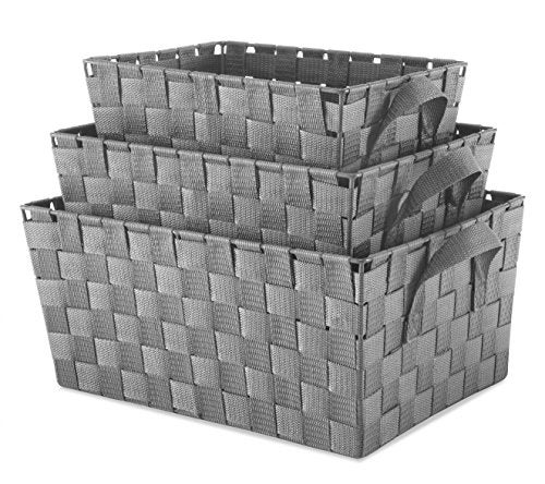 Whitmor Woven Strap Storage Baskets S/3-Gray - Image 2