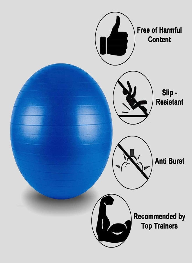 MEZON Anti Brust Fitness Gym Ball Exercise Yoga Ball With Foot Pump 75CM (Multi Color) - Image 5