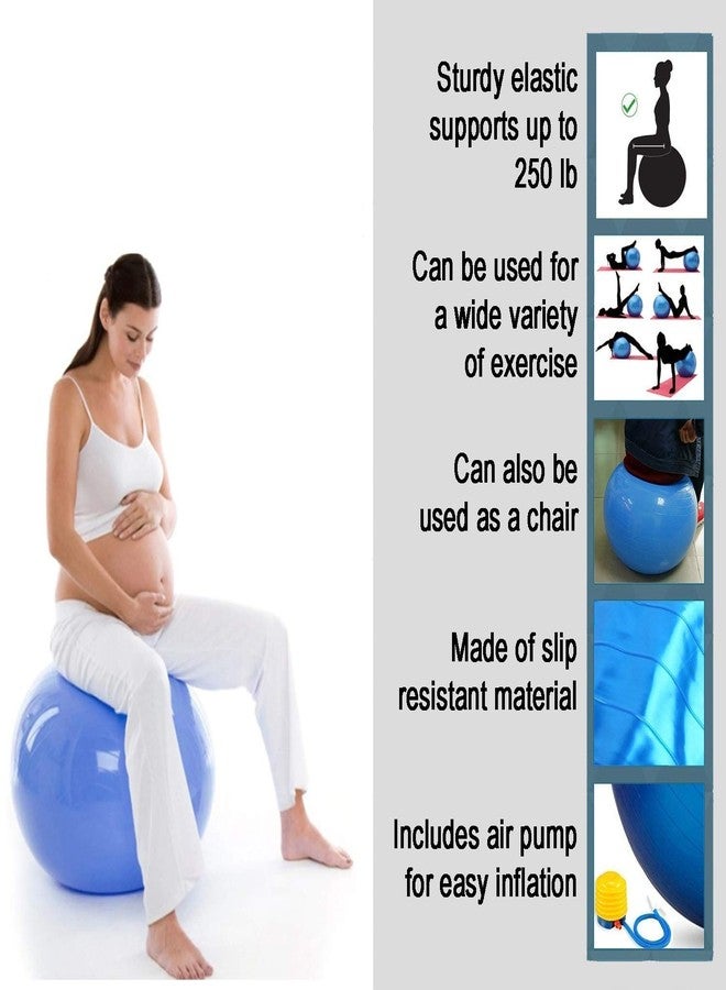 MEZON Anti Brust Fitness Gym Ball Exercise Yoga Ball With Foot Pump 75CM (Multi Color) - Image 4