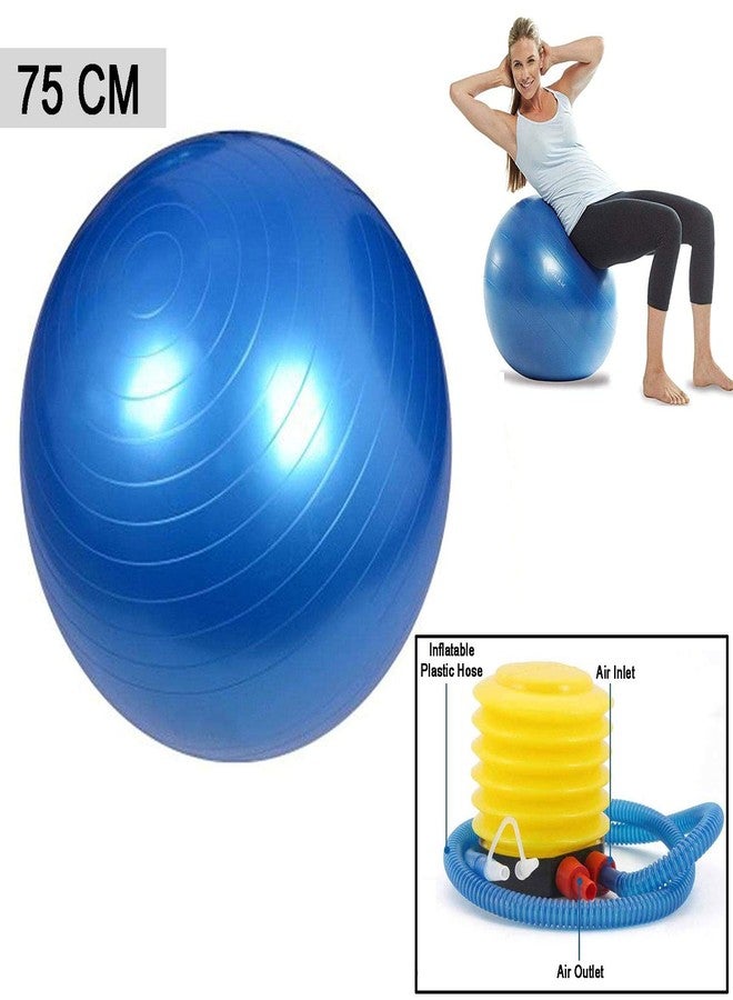 MEZON Anti Brust Fitness Gym Ball Exercise Yoga Ball With Foot Pump 75CM (Multi Color) - Image 2