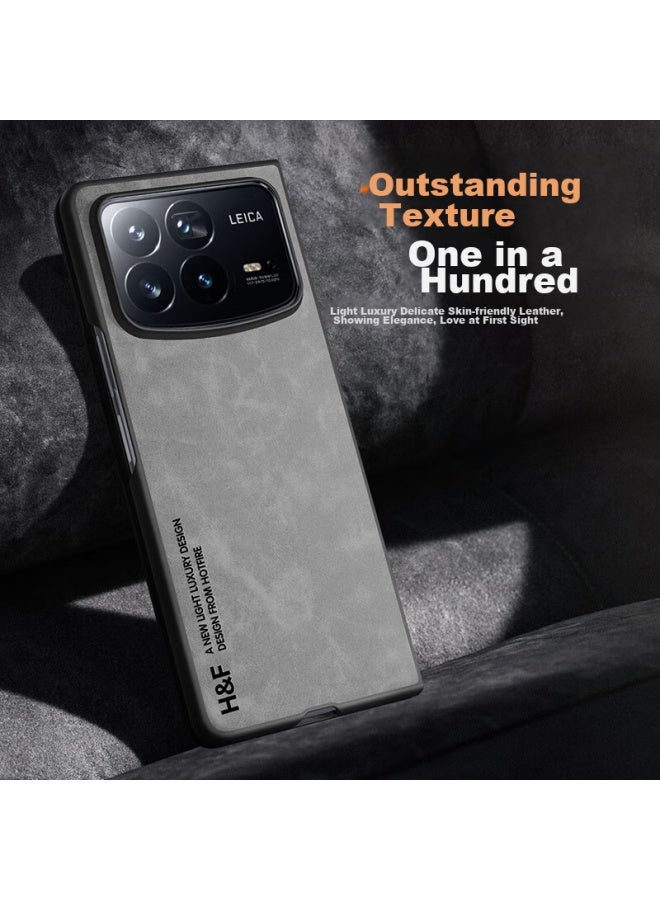 Hotfire Phone Case For Xiaomi Mix Fold 4, Xiaomi Mix Fold 4 Protective Cover, Upgraded Skin-like Lambskin Matte Lens Full Protection Silicone Case For Men And Women Gray - Image 2