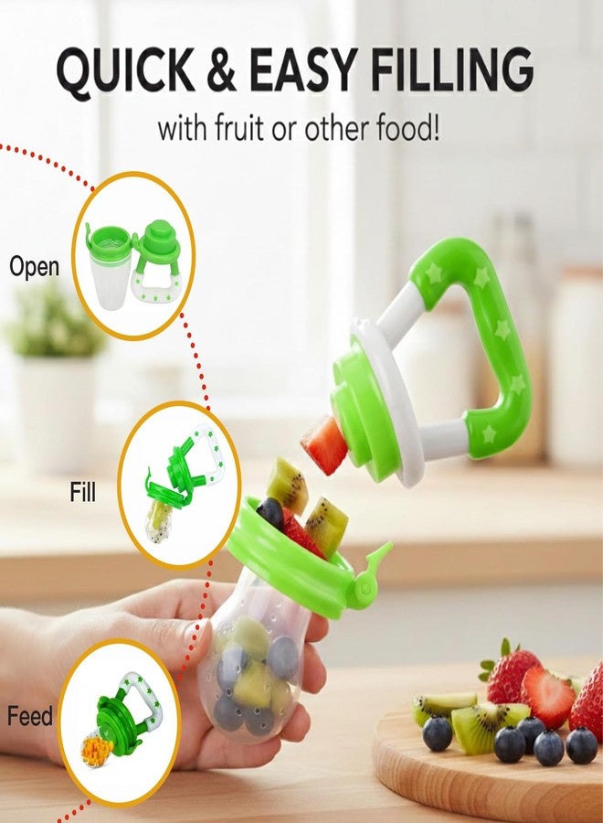 Safe-O-Kid Baby Fruit Nibbler/Finger Brush - BPA-Free, 100% Pure Silicone, Teether for Baby | Soft Pacifier & Teether for Infants, (Assorted) - Image 3
