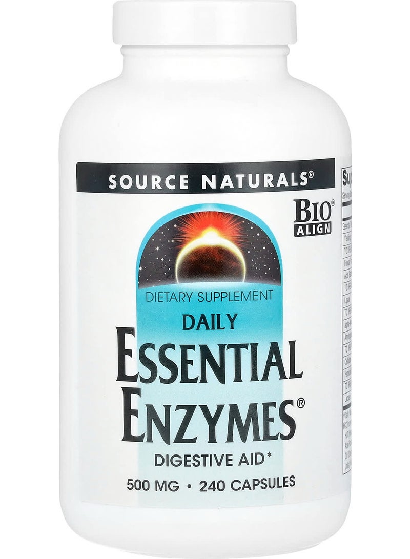 إنزيمات أساسية يومية، 500 ملغ، 240 كبسولة