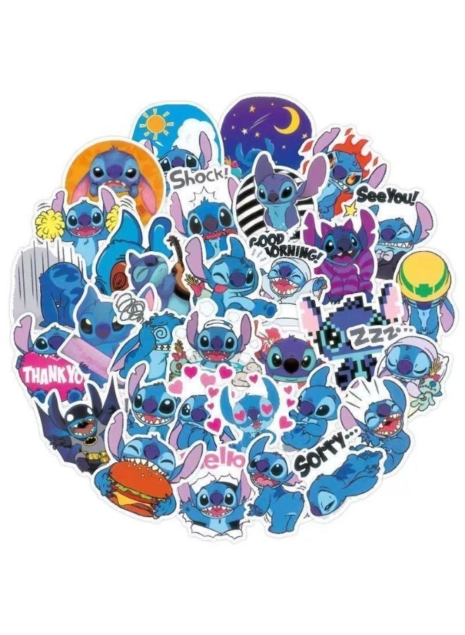 Stitch party gift set with 148 pieces, including puzzle stickers, Pa Pa rings, keychains, badges, stickers, gift bags, and other Stitch birthday party supplies - Image 2