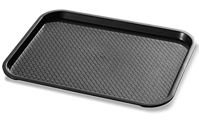 Improvhome Serving Platter/Large Tray; Made of Premium Plastic; Rectangular Shape; Length 16 Inches X Breadth 12 Inches (1 Black Tray) - Image 1