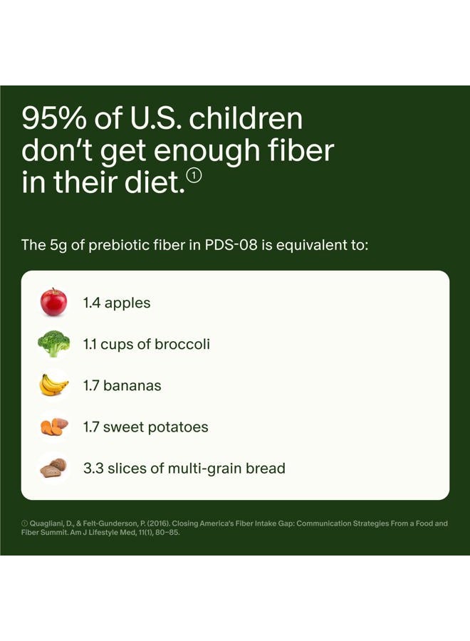 Seed PDS-08 Pediatric Daily Synbiotic - Fiber-Based Prebiotic & Probiotic for Kids - Digestive Health, Regularity, Constipation Relief - Ages 3-17 - Vegan and Shelf-Stable - 30 Sachets (30-Day Supply) - Image 5