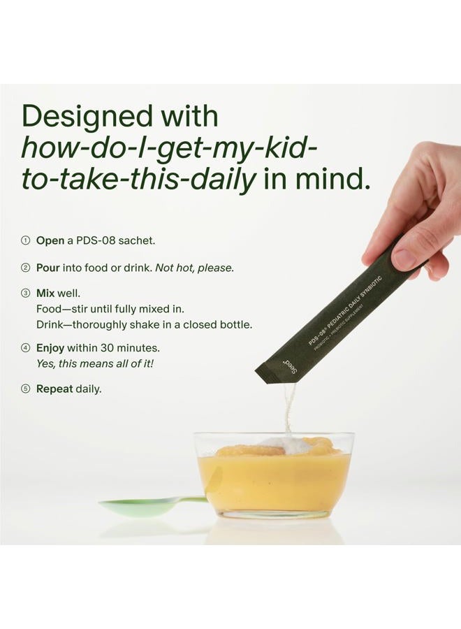 Seed PDS-08 Pediatric Daily Synbiotic - Fiber-Based Prebiotic & Probiotic for Kids - Digestive Health, Regularity, Constipation Relief - Ages 3-17 - Vegan and Shelf-Stable - 30 Sachets (30-Day Supply) - Image 3