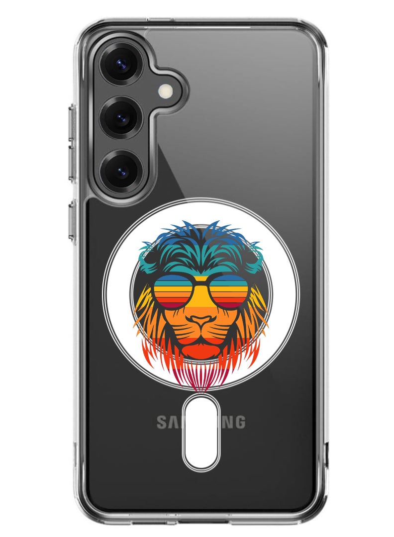 Theodor Magnetic Case for Samsung Galaxy S25 Plus 6.7-inch Compatible with MagSafe Wireless Charging, Shockproof Phone Bumper Cover lion - Image 1