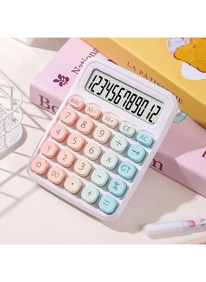 Green Retro Calculator with M Plus M Minus Buttons White Display for Office Accounting Budgeting Portable Pocket Size - Image 5