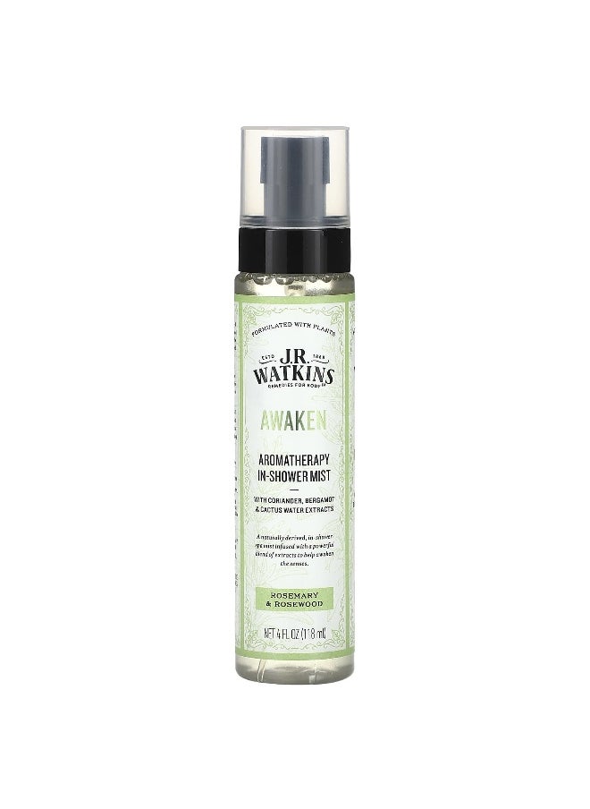 J.R.WATKINS J R Watkins, Awaken, Aromatherapy In-Shower Mist, Rosemary & Rosewood , 4 fl oz (118 ml)  - Image 1