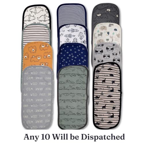 TuddyBuddy Baby Burp Cloth Towel Napkins 300 GSM, Large 17x6 Inches, Fine Double Layer 100% Cotton (10 Pcs Burp Towels - Boys, 50X20 Cms) - Image 3