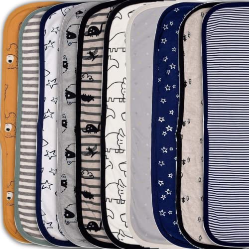 TuddyBuddy Baby Burp Cloth Towel Napkins 300 GSM, Large 17x6 Inches, Fine Double Layer 100% Cotton (10 Pcs Burp Towels - Boys, 50X20 Cms) - Image 2