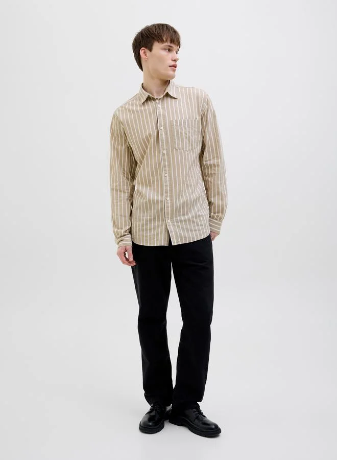 JJ Rebel JJ REBEL Striped Club Collar Long Sleeve Shirt