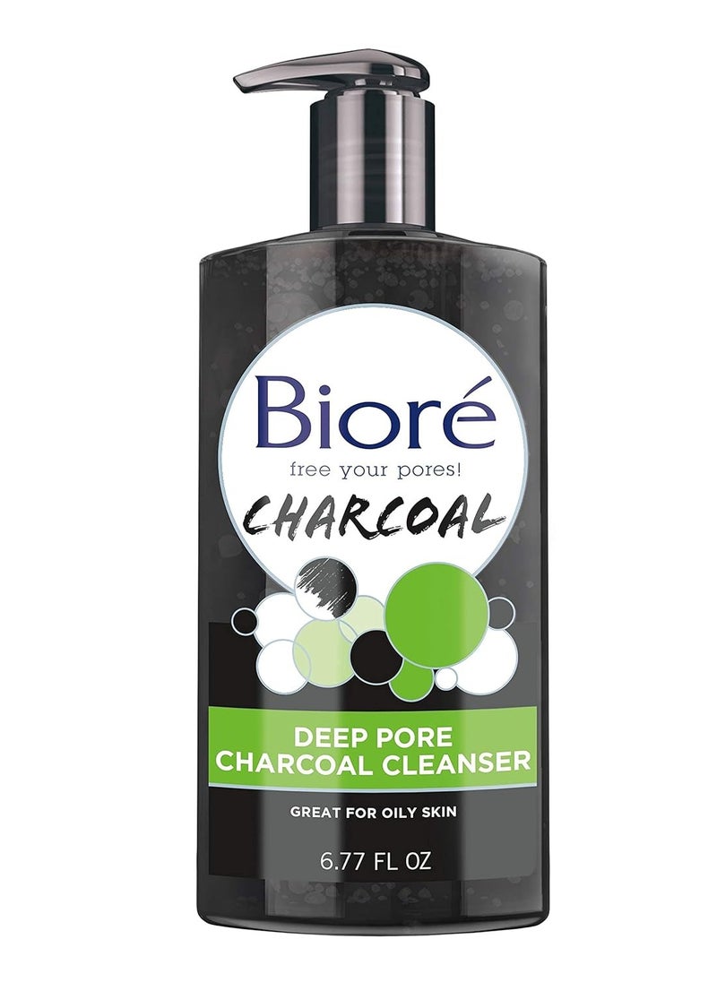 Biore Bioré Deep Pore Charcoal Face Wash, Facial Cleanser for Dirt and Makeup Removal From Oily Skin, 6.77 Ounce & Witch Hazel Pore Clarifying Acne Face Wash, Exfoliating Facial Cleanser  - Image 4