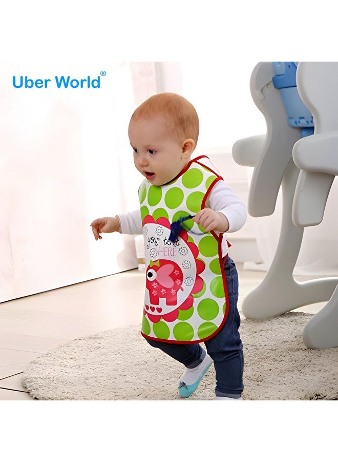 Uber World Waterproof Apron | Plastic Bib | Feeding Bibs | Washable And Reusable | Baby Feeding Products |Full Torso Coverage Apron For Toddlers 1-5 Year (3) - Image 2