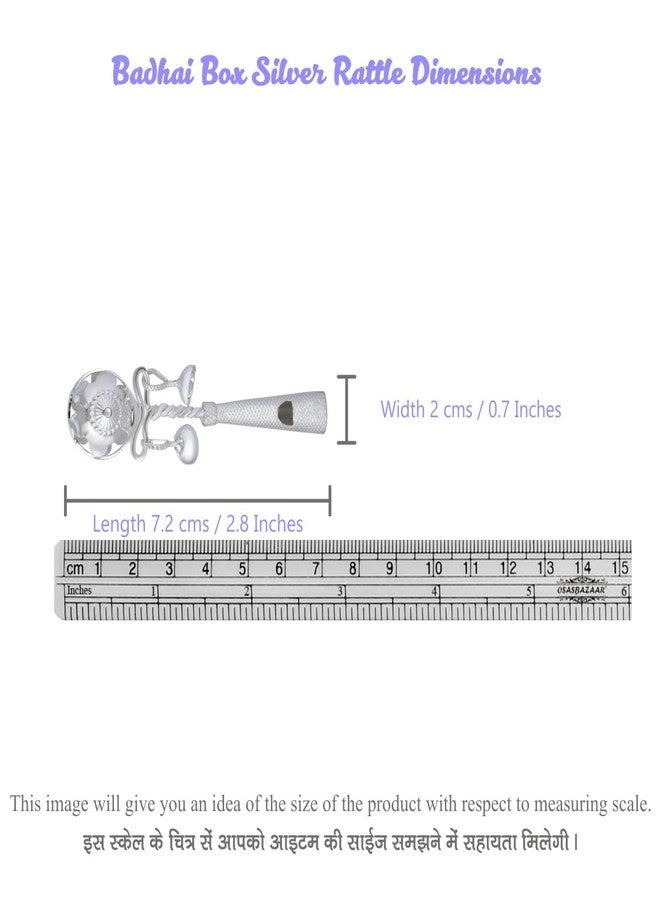 Badhai Box by Osasbazaar Pure Silver Baby Rattle, Jhunjuna, Elegant and Safe for Newborns and Infants - Image 5