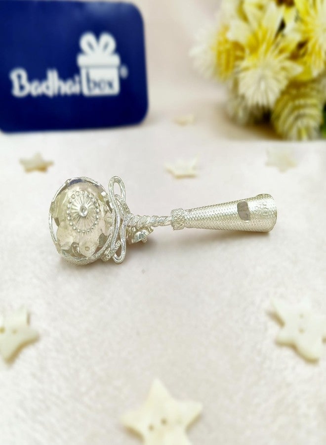 Badhai Box by Osasbazaar Pure Silver Baby Rattle, Jhunjuna, Elegant and Safe for Newborns and Infants - Image 3