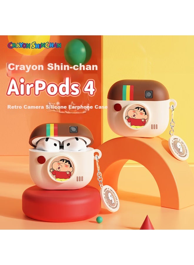 Rock Crayon Shin-chan Airpods 4 Case, Airpods Fourth Generation Earphone Cover, Protective Case, Apple Earphone Case, Full Coverage Silicone Shockproof Cartoon Cute Soft Shell For Men And Wome - Image 1