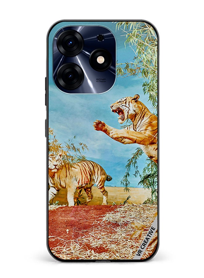 VR CREATIVE Protective Case Cover For Tecno Spark 10 Pro Tiger Jumping Design Multicolour - Image 1