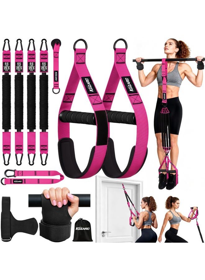 KUZARO Pull Up Assistance Bands for Women, Heavy Duty Resistance Bands with Handles, Exercise Band with Door Anchor, Workout Band Set for Pull Up Bar, Full Body Sculpting,Muscle Training, Recovery, Home Gym - Image 1
