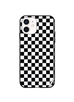Protective Case Cover For Apple iPhone 12 Black And White Box Design Multicolour