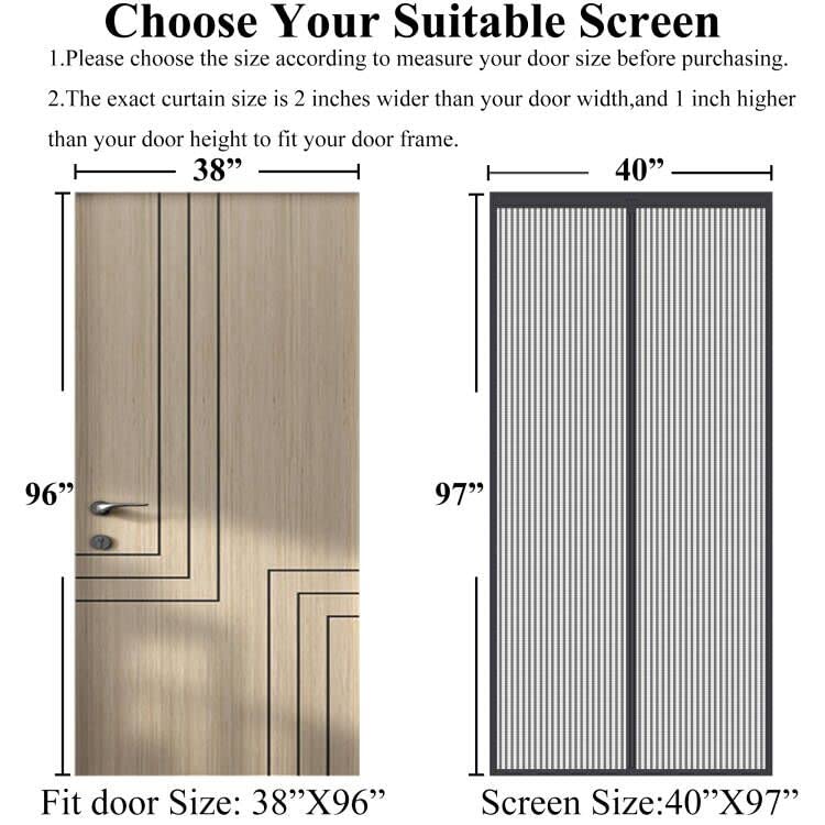 Mpmedo Magnetic Screen Door Upgraded-Model Full Strip Magnets,Reinforced Heavy Duty Mesh Screen Doors Magnets,Full Frame Seal Retractable Door Screen Magnetic Closure for Single Front Sliding Door - Image 2