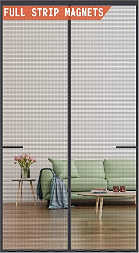 Mpmedo Magnetic Screen Door Upgraded-Model Full Strip Magnets,Reinforced Heavy Duty Mesh Screen Doors Magnets,Full Frame Seal Retractable Door Screen Magnetic Closure for Single Front Sliding Door - Image 1