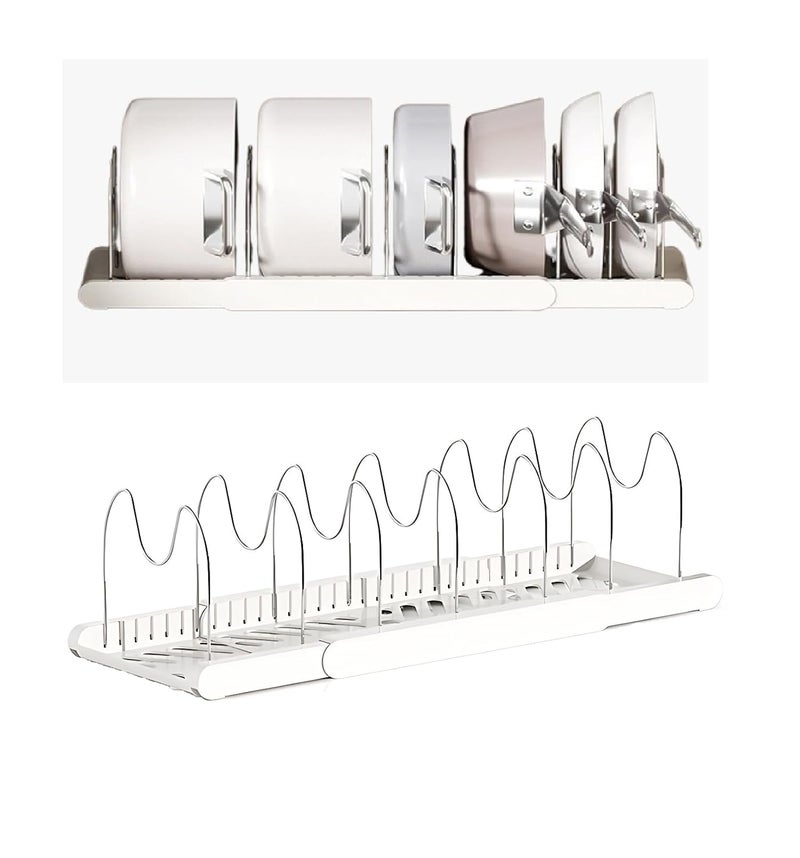 Breewell CrossBorder Popular Pot Storage Rack MultiLayer Adjustable Kitchen Storage Rack MultiFunctional Desktop Retractable UPot Lid Rack - Image 1