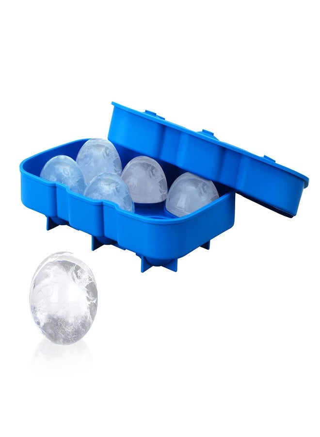 True Sphere Ice Tray, Silicone Mold for 2 Inch Large Ice Balls, Easy to Release, Perfect for Whiskey, Bourbon, Cocktails, Mixed Drinks, Bar Cart Accessories, Home Bar Gifts, Set of 1, Blue - Image 1