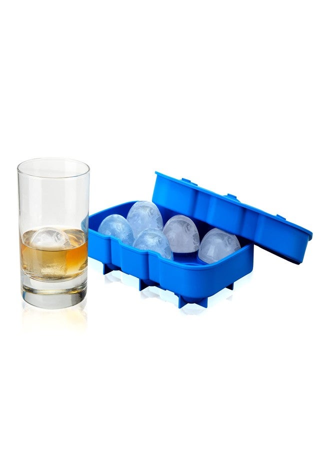 True Sphere Ice Tray, Silicone Mold for 2 Inch Large Ice Balls, Easy to Release, Perfect for Whiskey, Bourbon, Cocktails, Mixed Drinks, Bar Cart Accessories, Home Bar Gifts, Set of 1, Blue - Image 3